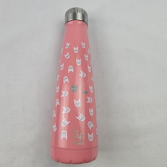 Sip by S'well pink cat kitty metal water bottle - Picture 3 of 5